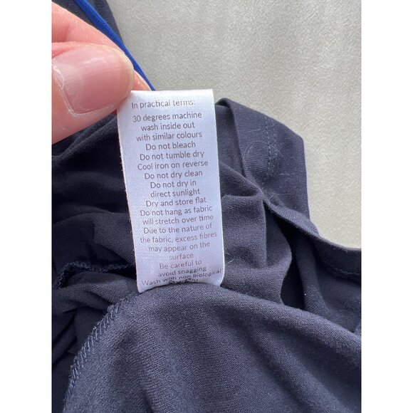 Saint+Sofia Meridian Dress Size 10 Long Sleeve Ruffle Hem Drawstring Waist Blue - Picture 8 of 9